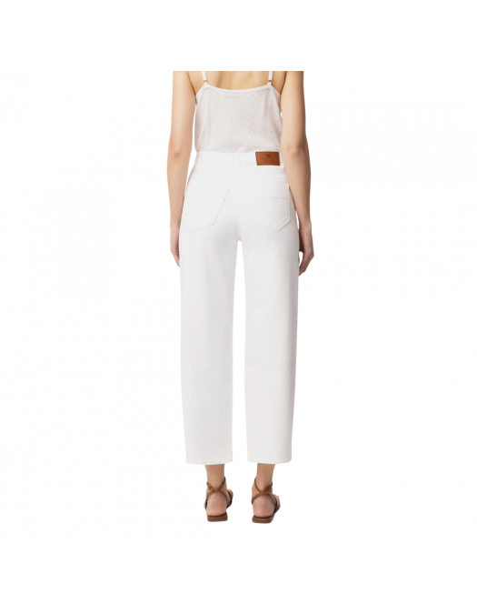 Jeans ELISABETTA FRANCHI, Dyed Cotton jeans, Logo Charm, White - PJ87D51E2360 Jeans ELISABETTA FRANCHI, Dyed Cotton jeans, Logo Charm, White - PJ87D51E2360