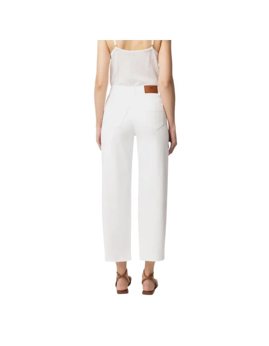 Jeans ELISABETTA FRANCHI, Dyed Cotton jeans, Logo Charm, White - PJ87D51E2360 Jeans ELISABETTA FRANCHI, Dyed Cotton jeans, Logo Charm, White - PJ87D51E2360