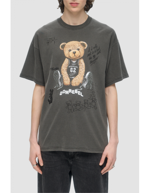 Tricou DOMREBEL, Play Sketch Tee - Faded Black - PLAY SKETCHTSHIRTFADEDBLACK