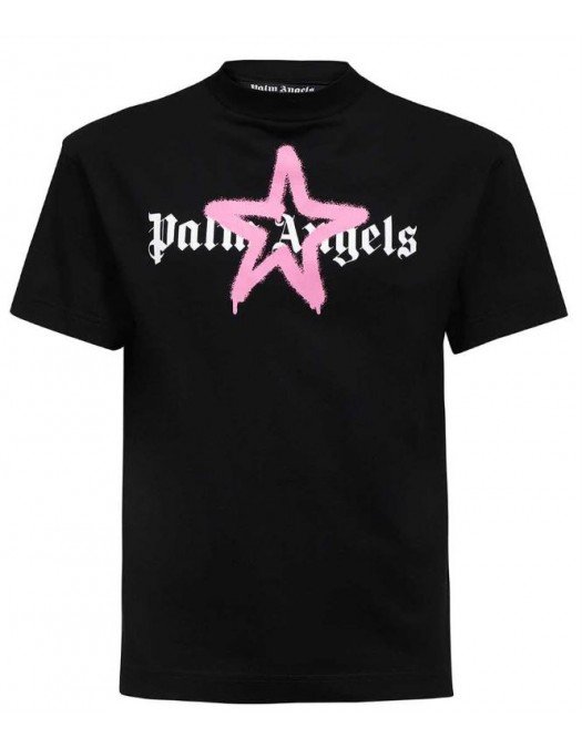 Tricou Palm Angels, Pink Star, Negru - PMAA001C99JER0241030