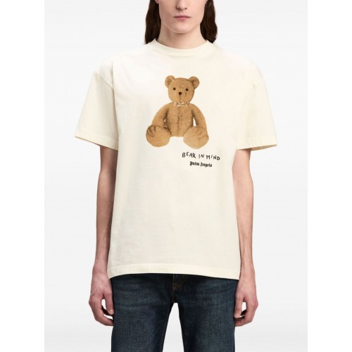 Tricou PALM ANGELS, Bear In Mind Print, White Tricou PALM ANGELS, Bear In Mind Print, White