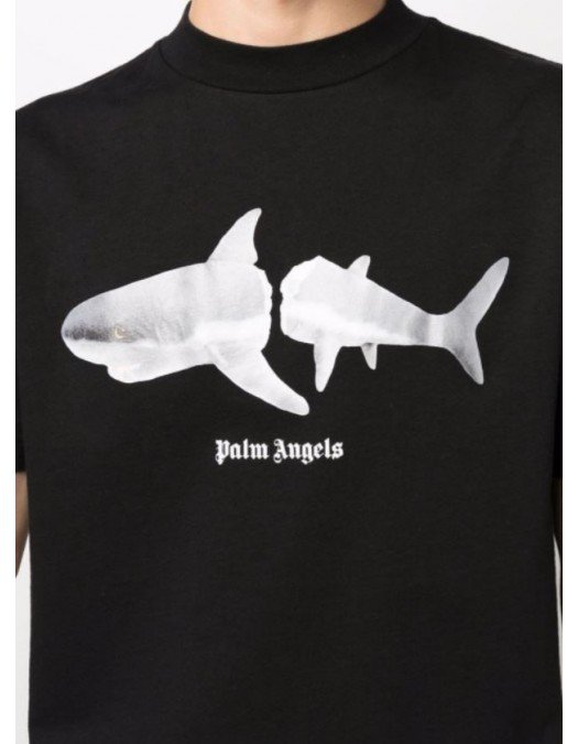 Tricou Palm Angels, Shark Print, Black - PMAA001S22JER0111001