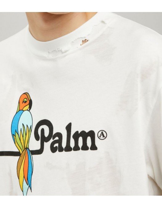 TRICOU PALM ANGELS, PMAA001S22JER0280110  PARROT VINTAGE TEE - PMAA001S22JER0280110