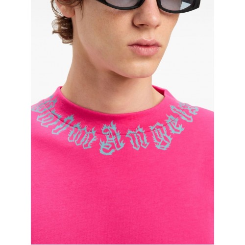 Tricou PALM ANGELS, Neck Logo Insert, Pink Tricou PALM ANGELS, Neck Logo Insert, Pink