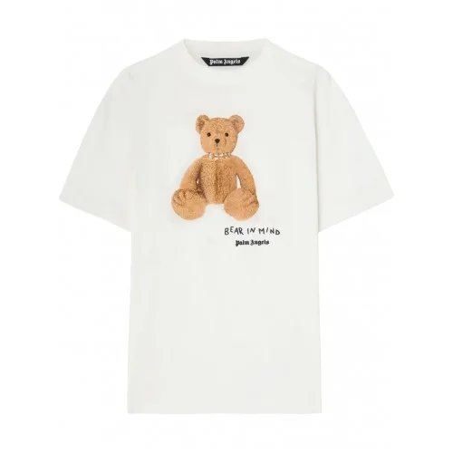 Tricou PALM ANGELS, Bear In Mind, Logo Print, White
