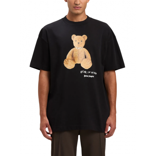Tricou PALM ANGELS, Bear In Mind, Logo Print, Black Tricou PALM ANGELS, Bear In Mind, Logo Print, Black