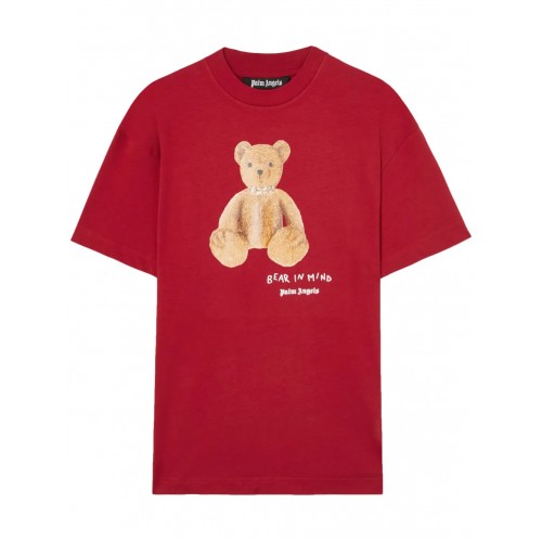 Tricou PALM ANGELS, Bear In Mind, Logo Print, Red Tricou PALM ANGELS, Bear In Mind, Logo Print, Red