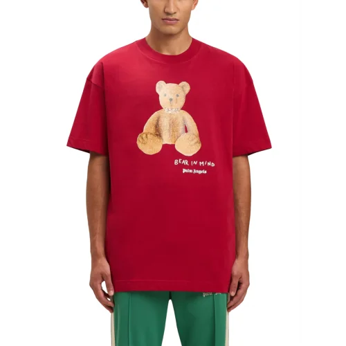 Tricou PALM ANGELS, Bear In Mind, Logo Print, Red