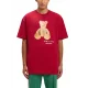 Tricou PALM ANGELS, Bear In Mind, Logo Print, Red - PMAA001S25JER0052560 Tricou PALM ANGELS, Bear In Mind, Logo Print, Red - PMAA001S25JER0052560