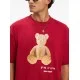 Tricou PALM ANGELS, Bear In Mind, Logo Print, Red - PMAA001S25JER0052560 Tricou PALM ANGELS, Bear In Mind, Logo Print, Red - PMAA001S25JER0052560