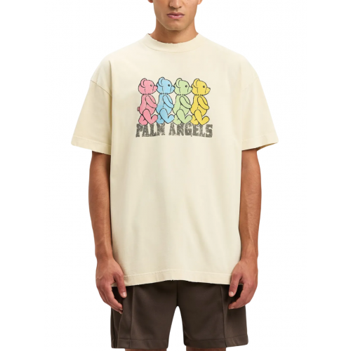 Tricou PALM ANGELS, Bear In Mind, Logo Print, White Ivory Tricou PALM ANGELS, Bear In Mind, Logo Print, White Ivory
