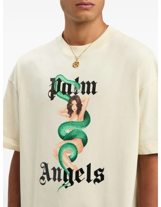 Tricou PALM ANGELS, Ivy Pin Up, Cream White - PMAA001S25JER0070B10 Tricou PALM ANGELS, Ivy Pin Up, Cream White - PMAA001S25JER0070B10