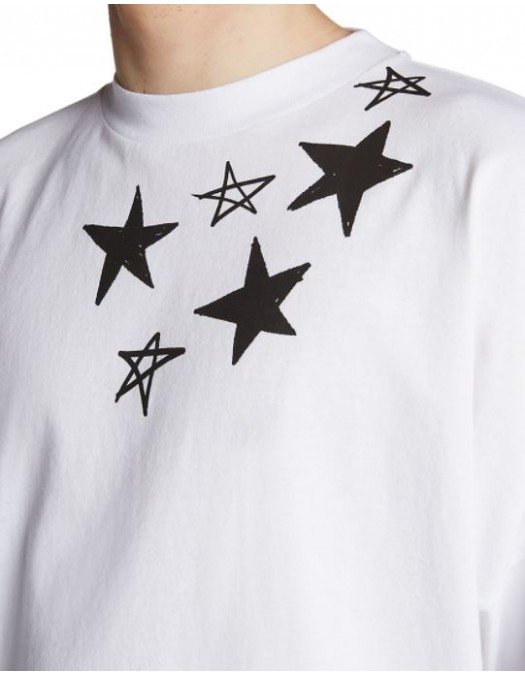 TRICOU PALM ANGELS, Shooting Stars Logo, Alb - PMAA002F21JER0040110