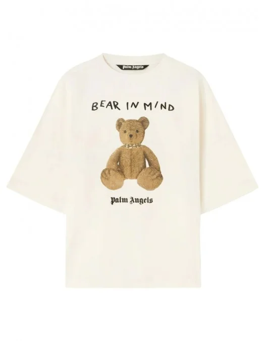 置物 Palm Angels bear boule de neige Tricou PALM ANGELS, Bear In Mind, Oversized, White