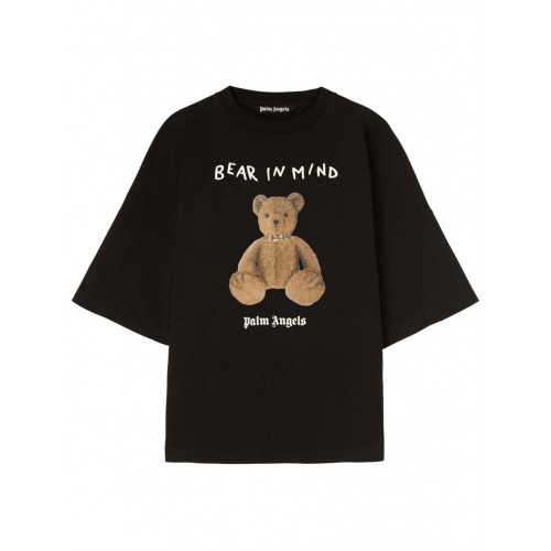 Tricou PALM ANGELS, Bear In Mind, Oversized, Black Tricou PALM ANGELS, Bear In Mind, Oversized, Black