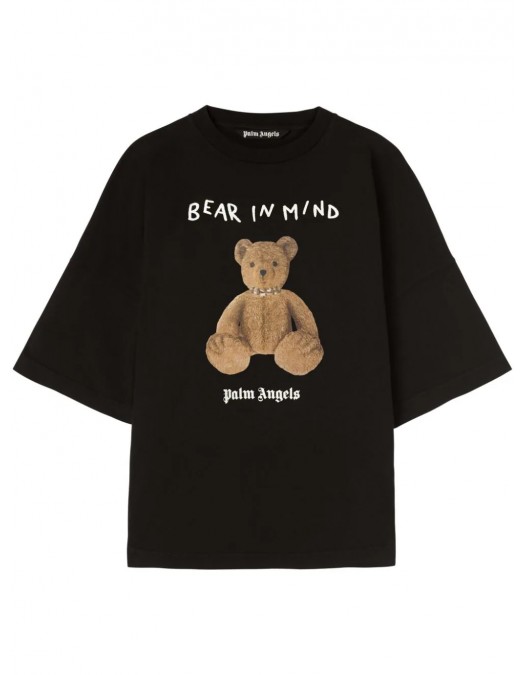 Tricou PALM ANGELS, Bear In Mind, Oversized, Black - PMAA002F24JER0131060