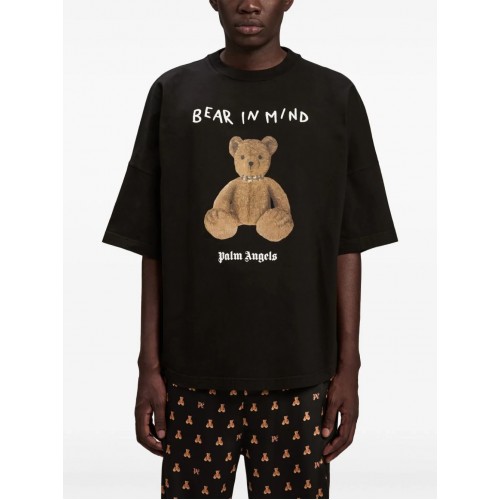 Tricou PALM ANGELS, Bear In Mind, Oversized, Black Tricou PALM ANGELS, Bear In Mind, Oversized, Black