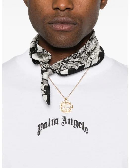 Tricou PALM ANGELS, Curved Front Logo, White - PMAA002S25JER0010310 Tricou PALM ANGELS, Curved Front Logo, White - PMAA002S25JER0010310