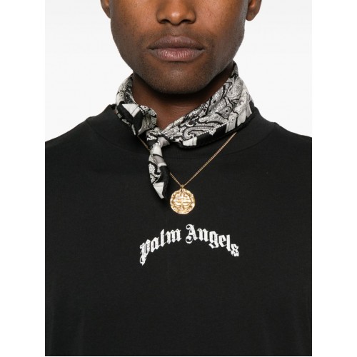 Tricou PALM ANGELS, Curved Front Logo, Black Tricou PALM ANGELS, Curved Front Logo, Black
