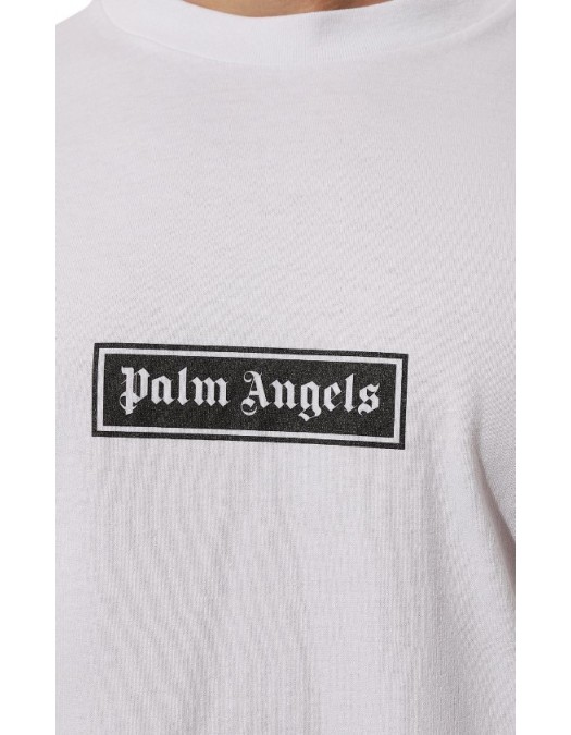 Tricou PALM ANGELS, Print Negru Frontal, Alb - PMAA065F22JER0020101