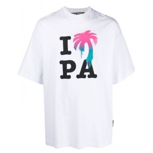 Tricou PALM ANGELS, Print Frontal Palmier, White