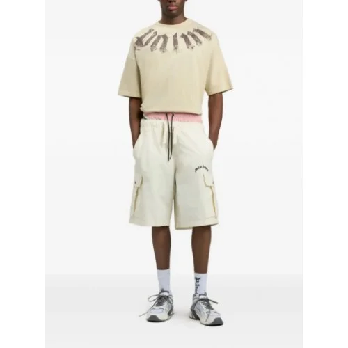Tricou PALM ANGELS, logo oversized T-shirt, Beige