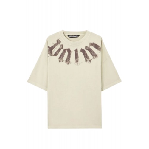 Tricou PALM ANGELS, logo oversized T-shirt, Beige