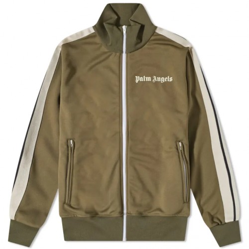 Hanorac PALM ANGELS, Monogram Track, Zipp, Pockets, Olive Hanorac PALM ANGELS, Monogram Track, Zipp, Pockets, Olive