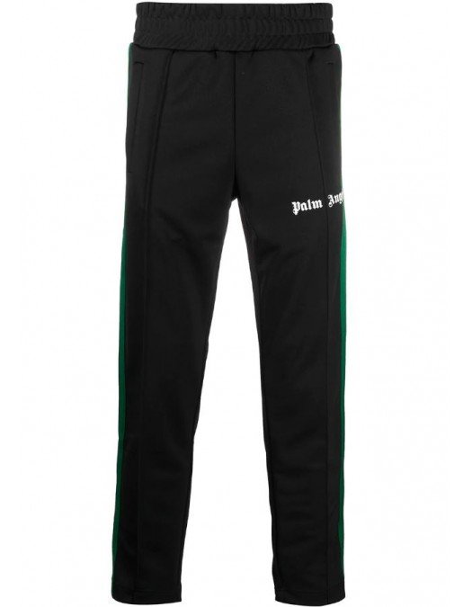 Pantalon PALM ANGELS, Negru cu dunga verde - PMCA023R21FAB0011001