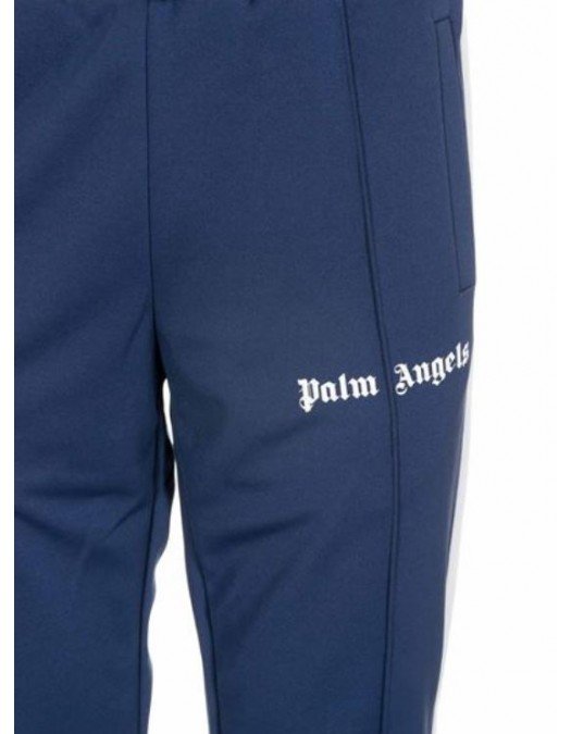 Pantaloni Palm Angels, Logo Alb, Bumbac - PMCA023R21FAB0034601