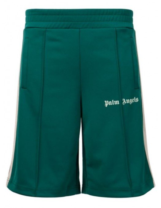 Pantaloni scurti  PALM ANGELS, Insertie logo, Verde - PMCB011F21FAB0015701