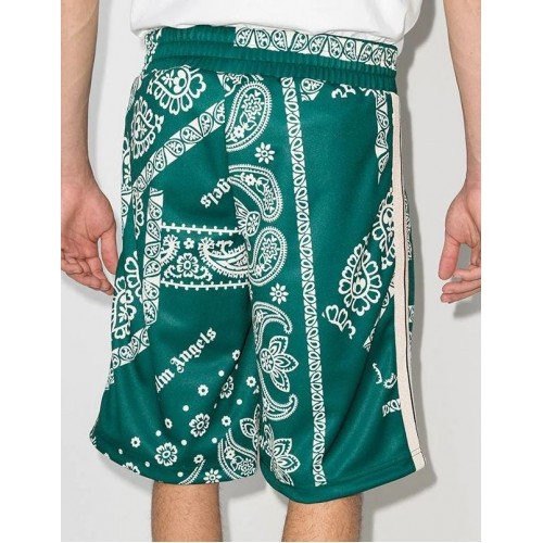 Pantaloni scurti  PALM ANGELS, Bandana Track Shorts, Green