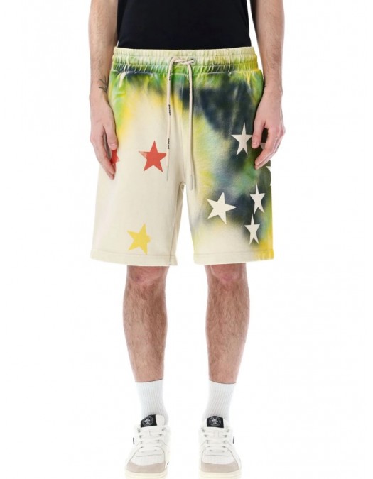 Pantaloni scurti PALM ANGELS, Sprayed Stars Print, Multicolor - PMCI010S23FLE0020184