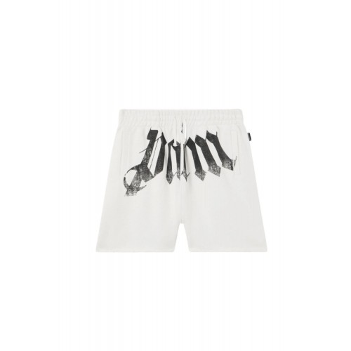 Pantaloni scurti PALM ANGELS, Big Waist Logo Sweatshorts, Alb