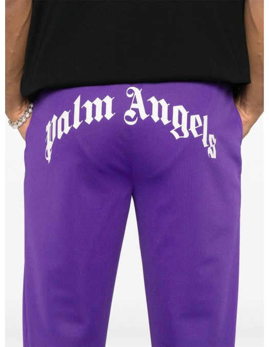 PANTALONI PALM ANGELS, Curved-logo track pants, Purple - PMCJ048S25FAB0013703