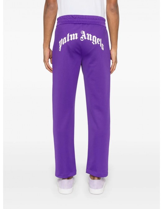 PANTALONI PALM ANGELS, Curved-logo track pants, Purple - PMCJ048S25FAB0013703