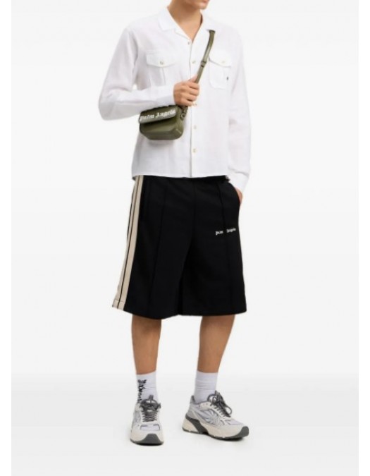 BERMUDE PALM ANGELS, logo-embroidered track shorts - PMCL009S26FAB0011003