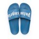 Papuci Palm Angels, White Logo, Light Blue - PMIC001F21MAT0014501