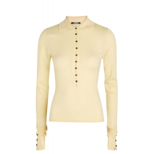 Bluza JACQUEMUS, Lana merino, Polo, Cream Bluza JACQUEMUS, Lana merino, Polo, Cream