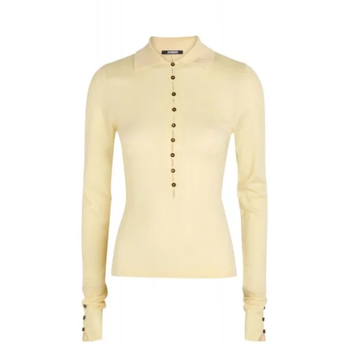 Bluza JACQUEMUS, Lana merino, Polo, Cream