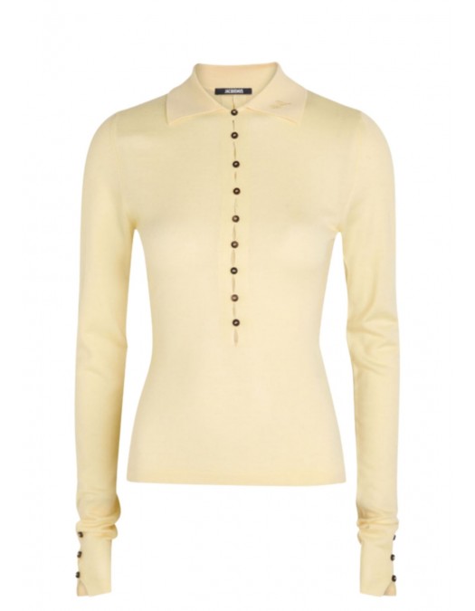 Bluza JACQUEMUS, Lana merino, Polo, Cream - POW00806AK00145205F Bluza JACQUEMUS, Lana merino, Polo, Cream - POW00806AK00145205F