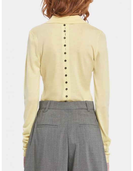 Bluza JACQUEMUS, Lana merino, Polo, Cream - POW00806AK00145205F