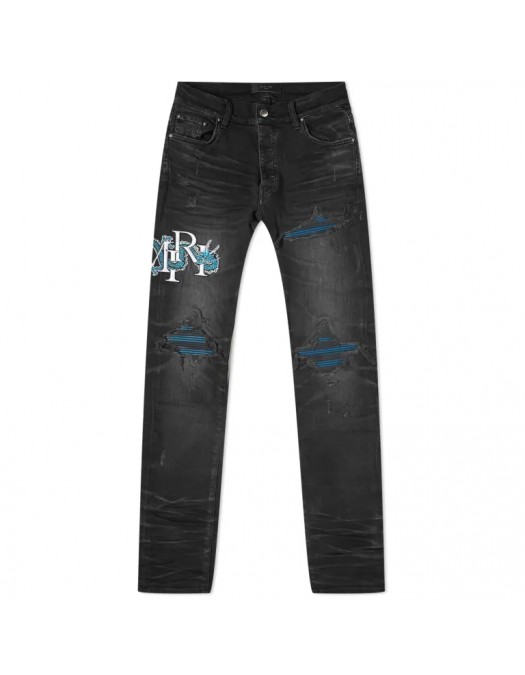 Jeans AMIRI, Black, MX1 CNY Dragon - PS24MDS015FADEDBLACK