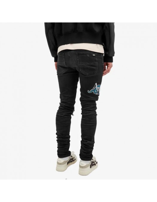 Jeans AMIRI, Black, MX1 CNY Dragon - PS24MDS015FADEDBLACK