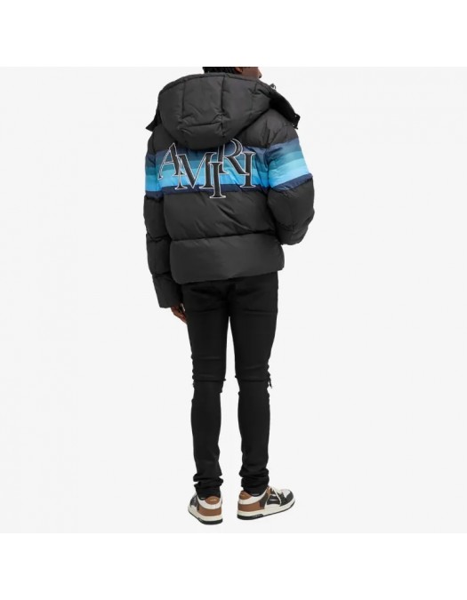 Geaca AMIRI, Staggered Down Jacket, Black - PS24MOS019BLACK