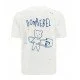 Tricou DOMREBEL, Puff Bear, Alb - PUFFBLACK
