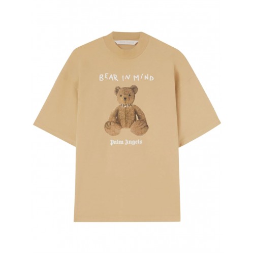 Tricou PALM ANGELS,  Embroidered Bear Motif, Brown Tricou PALM ANGELS,  Embroidered Bear Motif, Brown