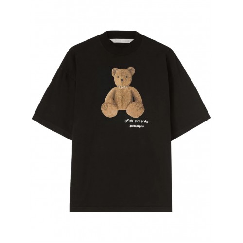 Tricou PALM ANGELS,  Embroidered Bear Motif, Black Tricou PALM ANGELS,  Embroidered Bear Motif, Black
