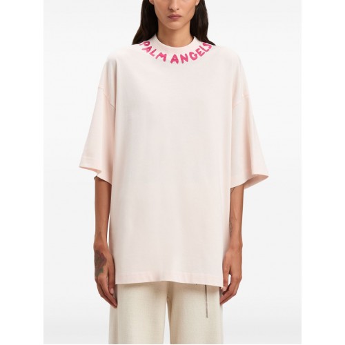 Tricou PALM ANGELS, Seasonal Neck Pink Logo, Light Pink Tricou PALM ANGELS, Seasonal Neck Pink Logo, Light Pink