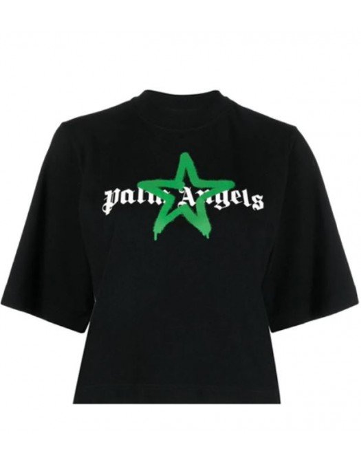 Tricou PALM ANGELS, Green Star, Black - PWAA020C99JER0151055